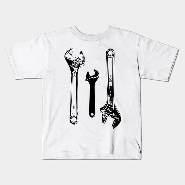 Hand tools - Crescent wrenches Kids T-Shirt by liiwii